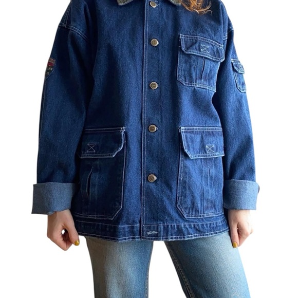 Vintage Barn Jacket Higher State Denim Adventure Jacket 90s Retro - Picture 2 of 8